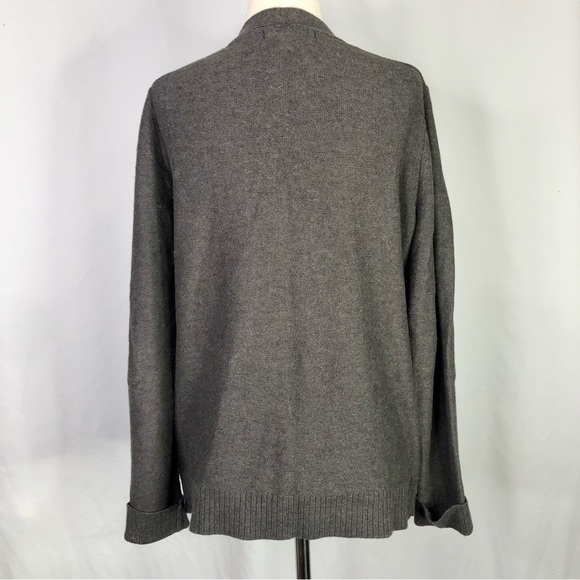 Eddie Bauer embroidered v-neck cardigan grey cotton blend berries beaded XL - Picture 4 of 8